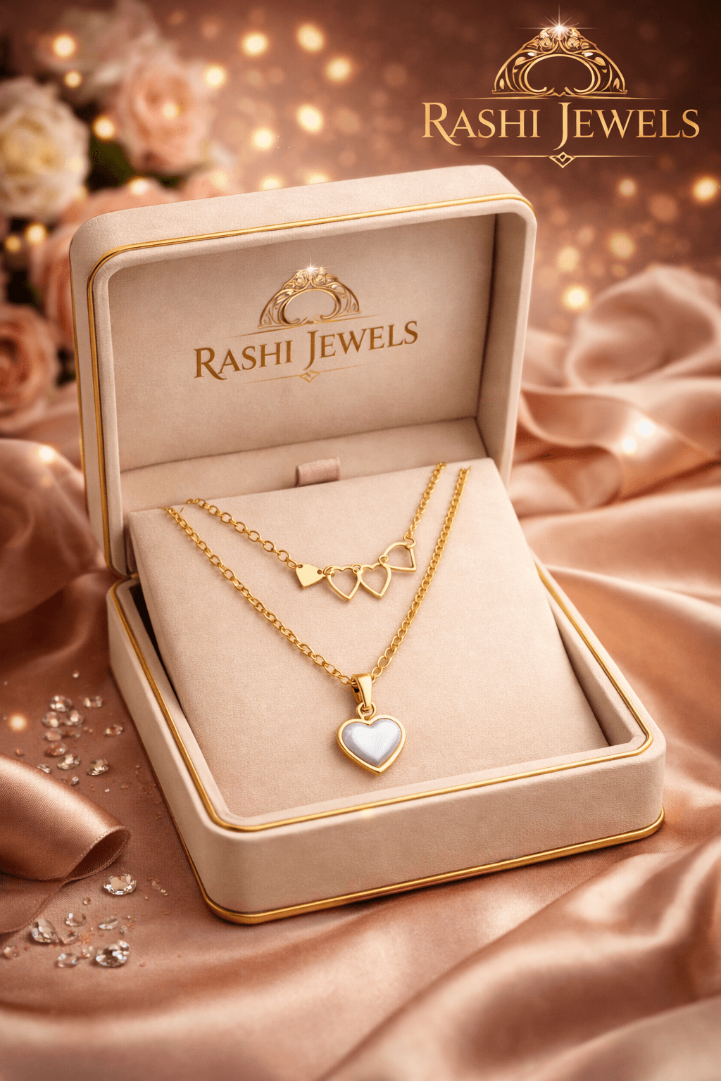 PVD Coated 18K Gold Plated Heart Shape Necklaces — image 1