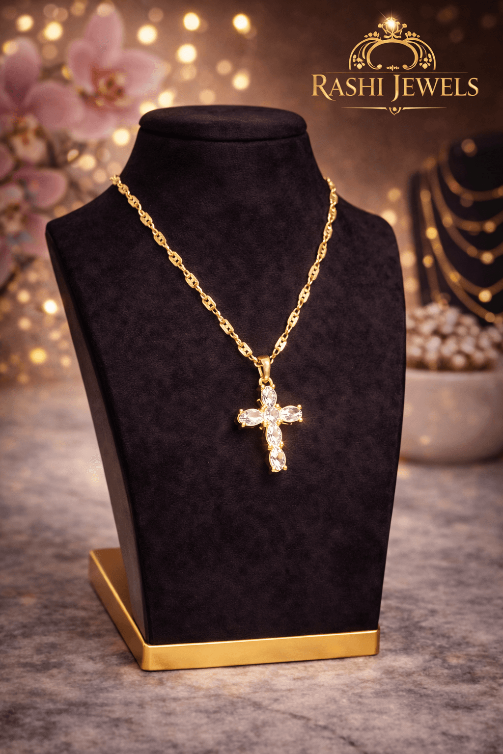 Simple Style Plating Inlay Cross Zircon — image 1
