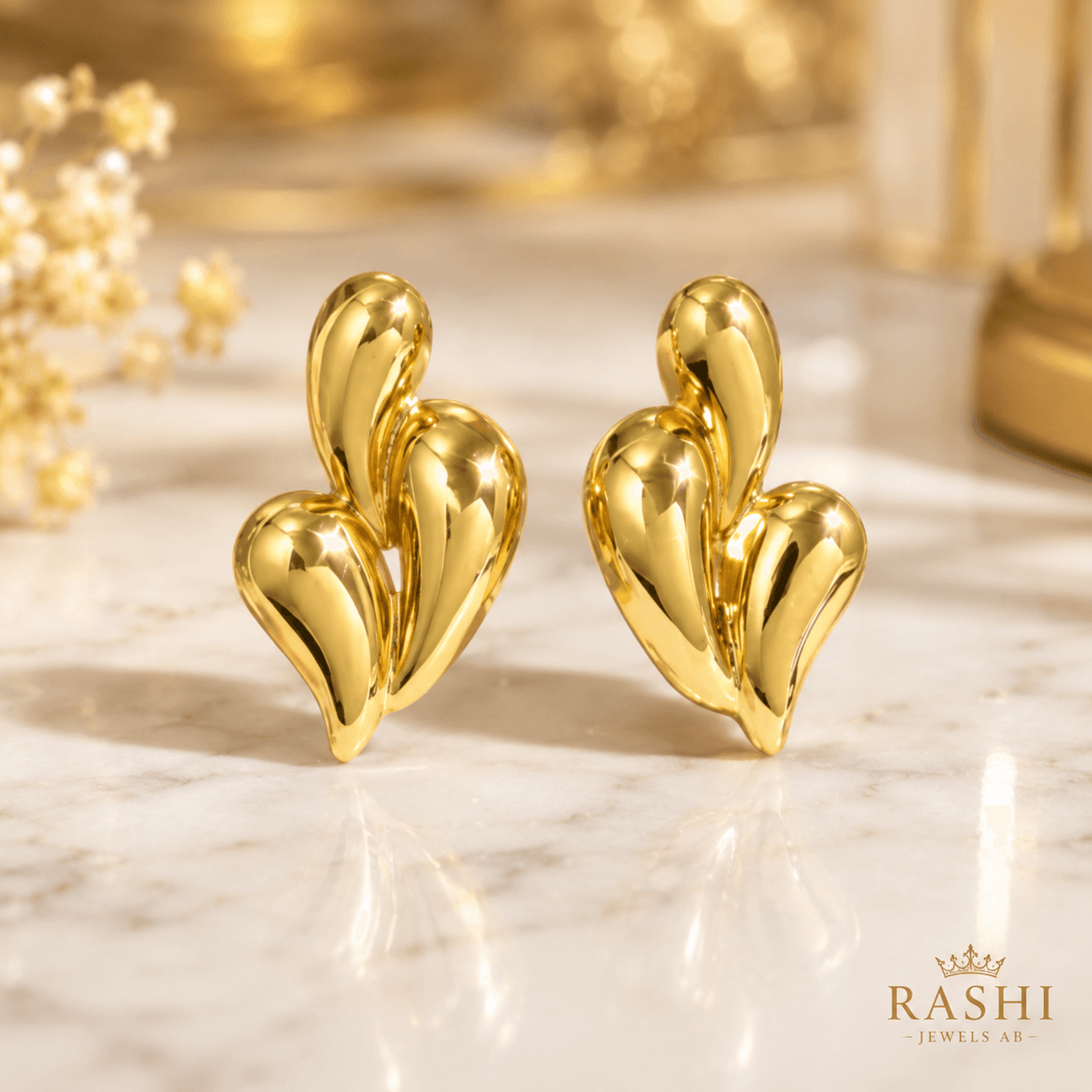 Golden Yellow Ear Studs — image 1